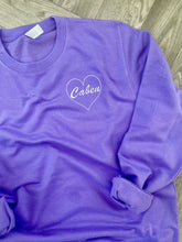 Load image into Gallery viewer, Embroidered Love Heart Personalised Sweater