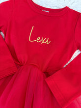 Load image into Gallery viewer, Embroidered Name Christmas Dress (3M-8Years)
