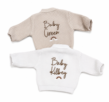 Load image into Gallery viewer, Embroidered Rainbow Name Cardigan

