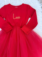 Load image into Gallery viewer, Embroidered Name Christmas Dress (3M-8Years)
