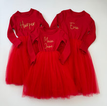 Load image into Gallery viewer, Embroidered Name Christmas Dress (3M-8Years)
