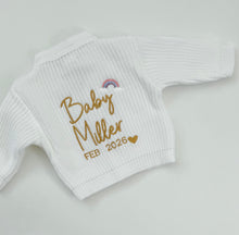 Load image into Gallery viewer, Embroidered Rainbow Name Cardigan
