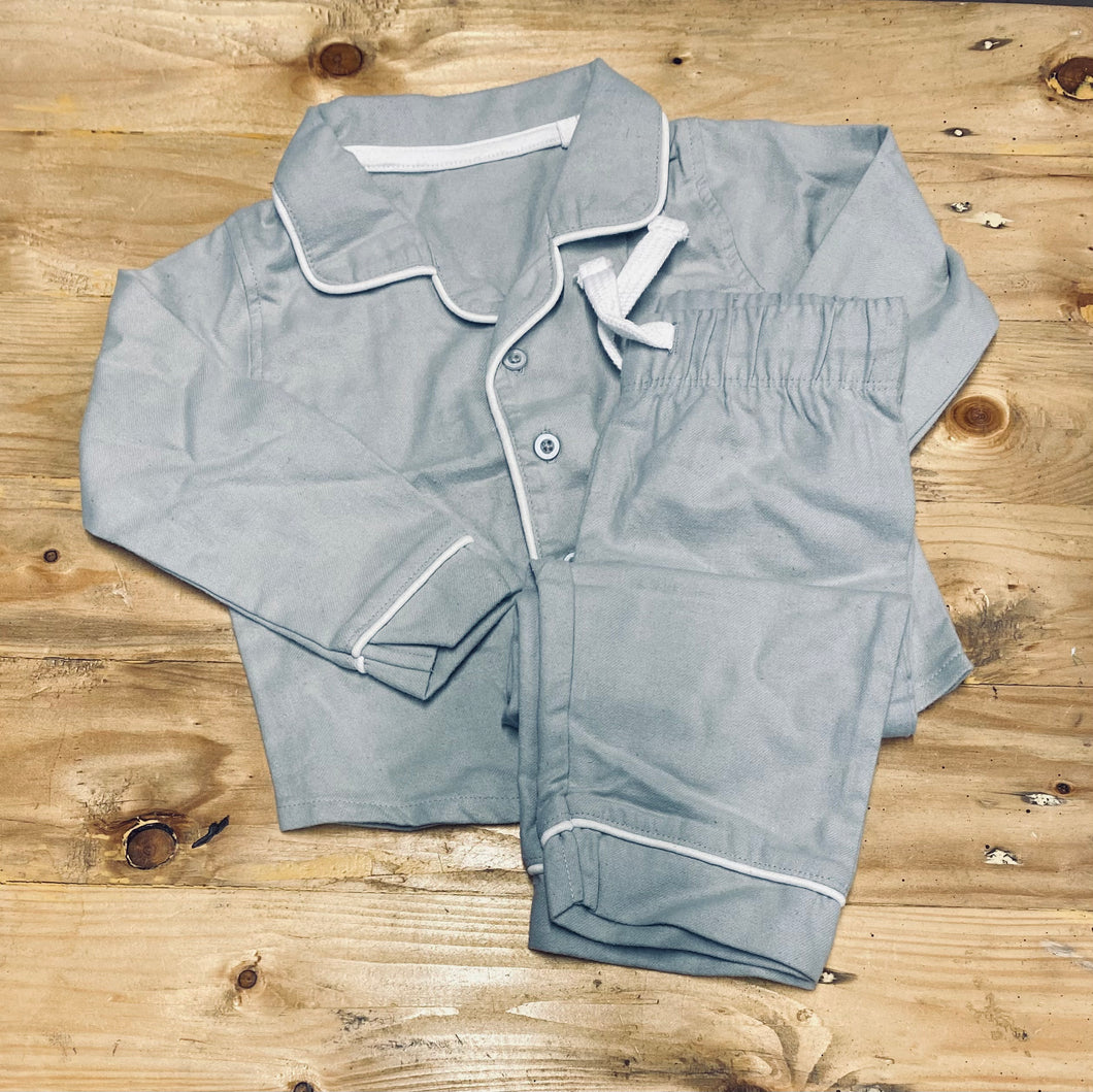 Grey Embroidered Pjs 6-12 Months