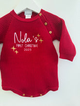 Load image into Gallery viewer, First Christmas embroidered Romper (Newborn-9 months)
