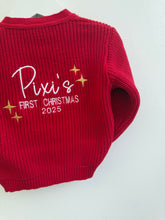 Load image into Gallery viewer, First Christmas embroidered cardigan (0-18m)

