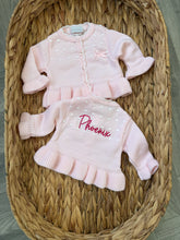 Load image into Gallery viewer, Embroidered Ruffle Cardigan (NB-12 MONTHS)
