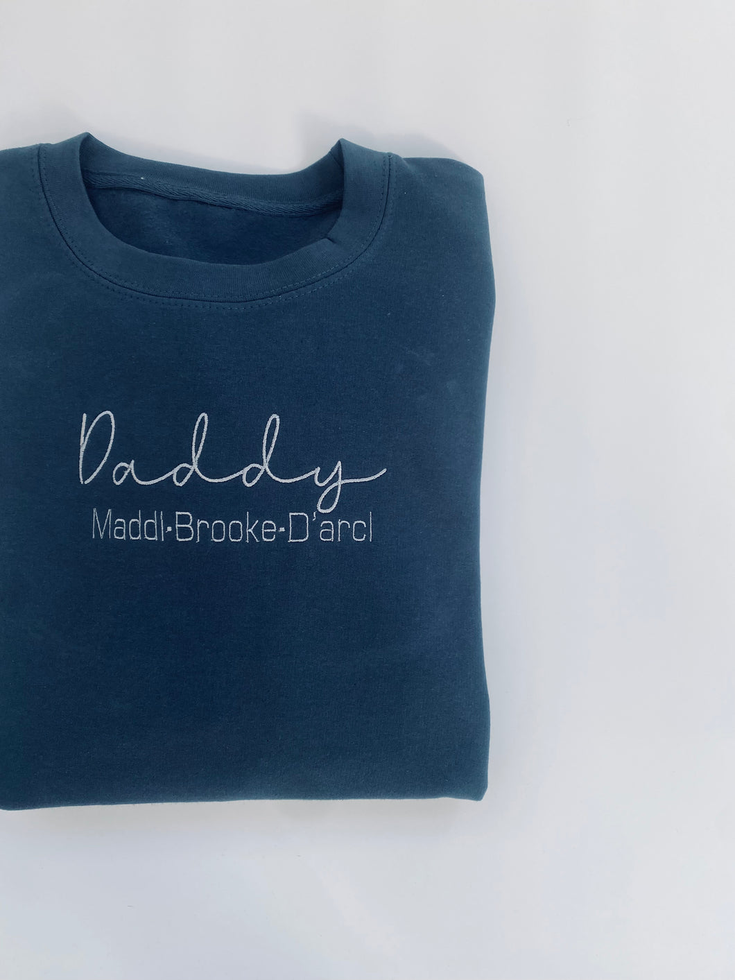 Daddy Embroidered Children Name Sweater