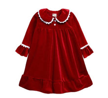 Load image into Gallery viewer, Embroidered Velour Nightdress (9Months-10Years)
