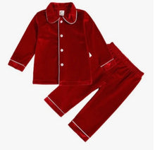 Load image into Gallery viewer, Embroidered Velour Boys Pjs (9Months-10Years)

