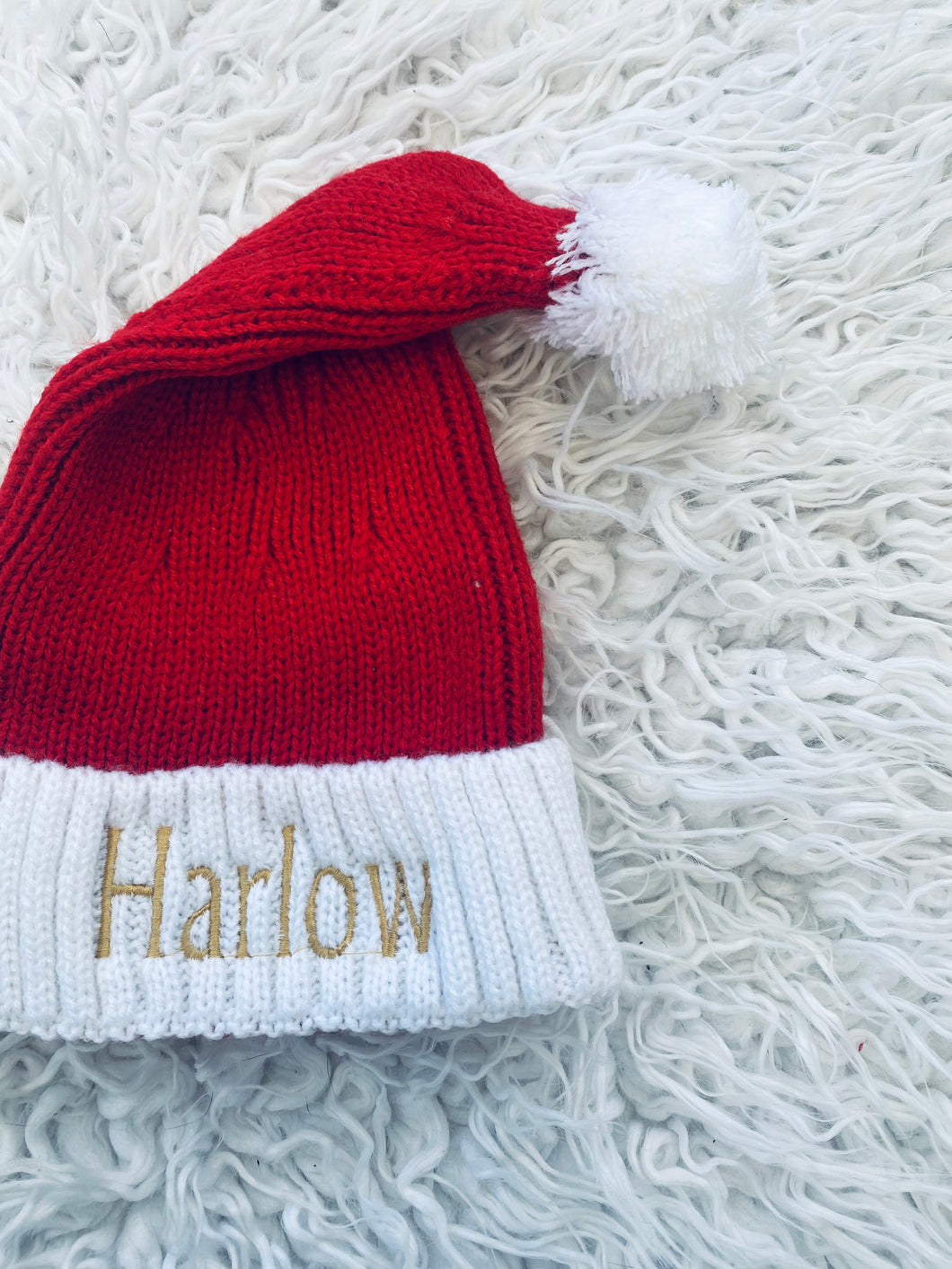 Santa Hat Embroidered (NEWBORN-12MONTHS)