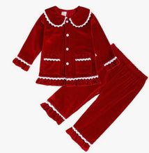 Load image into Gallery viewer, Embroidered Velour Girls Pjs (9Months-10Years)
