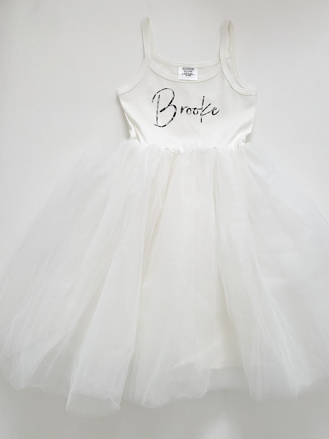 White Name Tulle Dress (6Months-8Years)